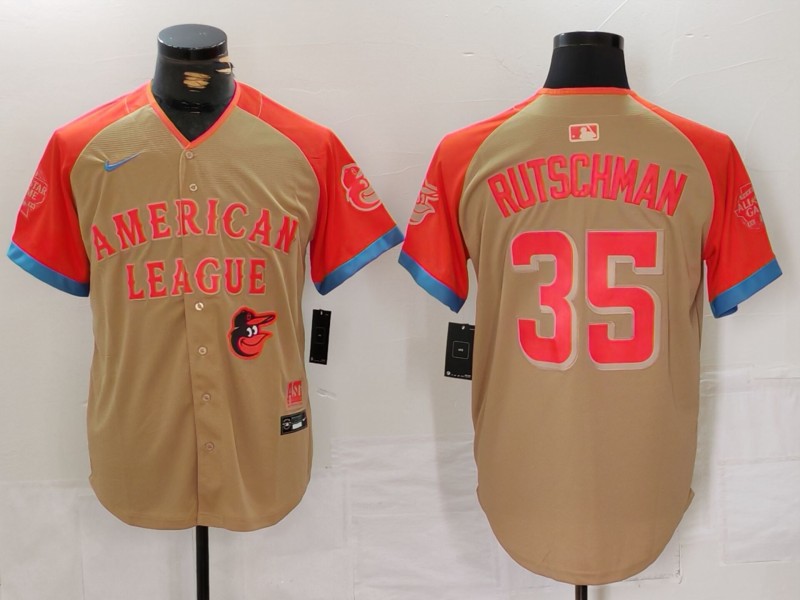 Men Baltimore Orioles #35 Rutschman Orange All star 2024 Nike MLB Jersey style 6->baltimore orioles->MLB Jersey